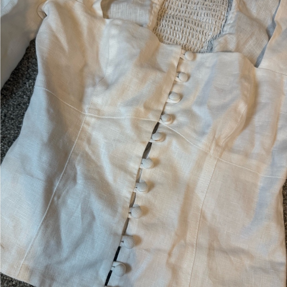 Reformation White Micah Blouse Size 4 - Picture 6 of 9